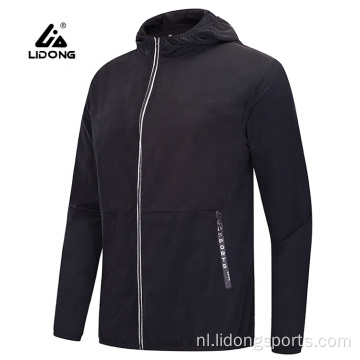 Goedkope dunne zip omhoog mannen sportjack hoodie